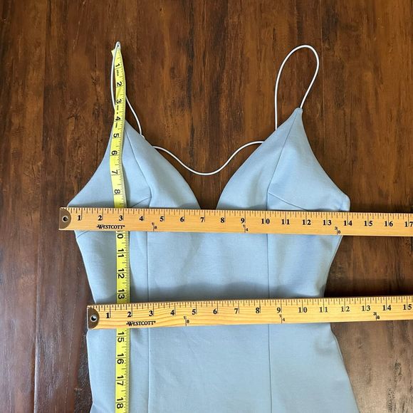 ELLIATT Spaghetti Strap Arch Ruffled Mini Dress in Baby Blue - Picture 14 of 15